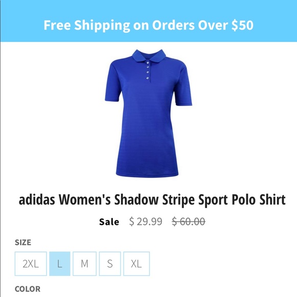 adidas Women’s Shadow Stripe Sport Polo - Picture 1 of 2